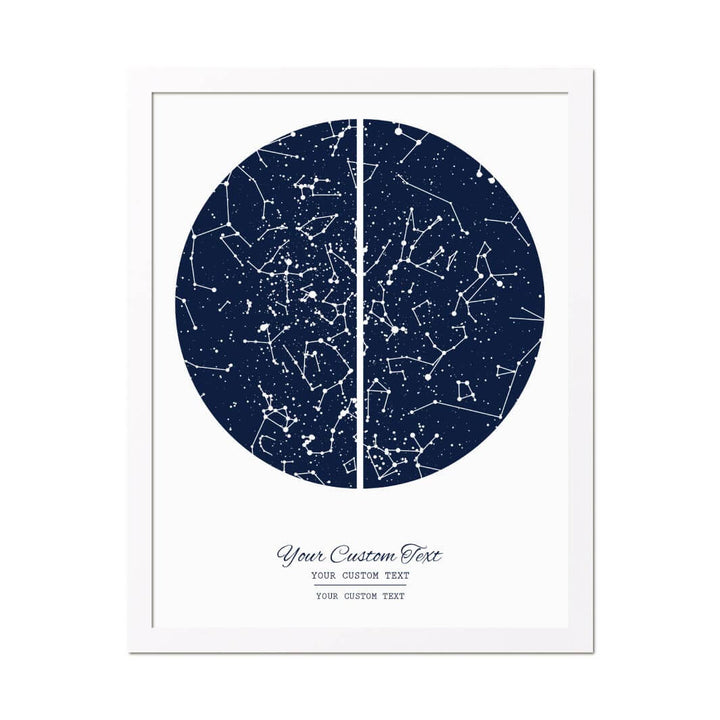 Star Map Gift with 2 Night Skies, Custom Vertical Paper Print, White Thin Frame#color-finish_white-thin-frame