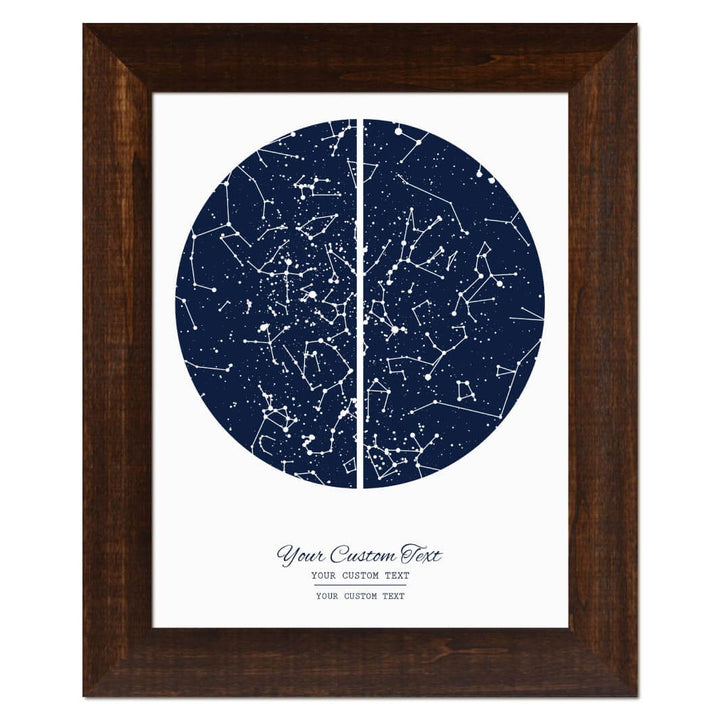 Star Map Gift with 2 Night Skies, Custom Vertical Paper Print, Espresso Wide Frame#color-finish_espresso-wide-frame
