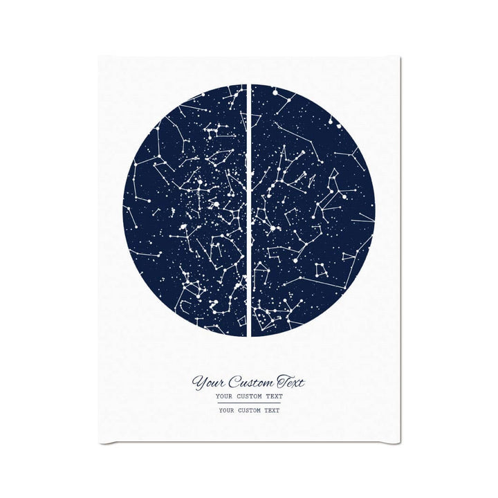 Star Map Gift with 2 Night Skies, Custom Vertical Paper Print, Wrapped Canvas#color-finish_wrapped-canvas